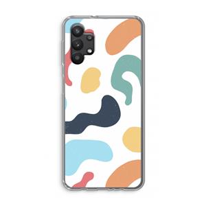 CaseCompany Memphis Shapes Blue: Samsung Galaxy A32 5G Transparant Hoesje