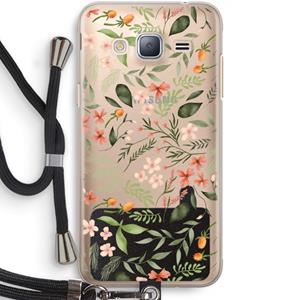 CaseCompany Sweet little flowers: Samsung Galaxy J3 (2016) Transparant Hoesje met koord