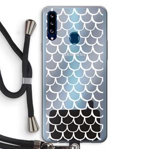 CaseCompany Dakpannetjes: Samsung Galaxy A20s Transparant Hoesje met koord