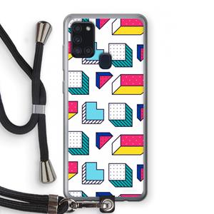 CaseCompany 8-bit N°7: Samsung Galaxy A21s Transparant Hoesje met koord