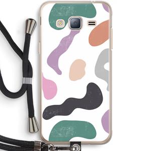 CaseCompany Memphis Shapes: Samsung Galaxy J3 (2016) Transparant Hoesje met koord