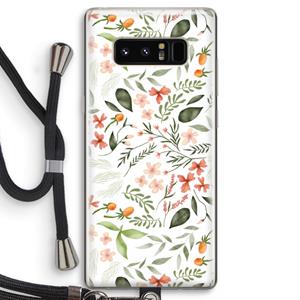 CaseCompany Sweet little flowers: Samsung Galaxy Note 8 Transparant Hoesje met koord