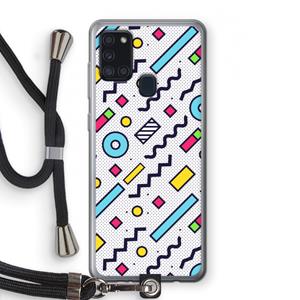 CaseCompany 8-bit N°8: Samsung Galaxy A21s Transparant Hoesje met koord