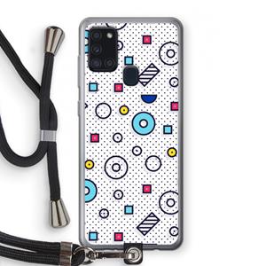 CaseCompany 8-bit N°9: Samsung Galaxy A21s Transparant Hoesje met koord