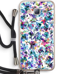 CaseCompany Hibiscus Flowers: Samsung Galaxy J3 (2016) Transparant Hoesje met koord
