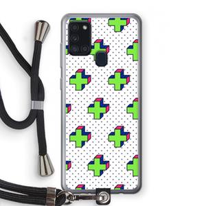 CaseCompany 8-bit N°10: Samsung Galaxy A21s Transparant Hoesje met koord