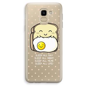 CaseCompany Sleep All Day: Samsung Galaxy J6 (2018) Transparant Hoesje