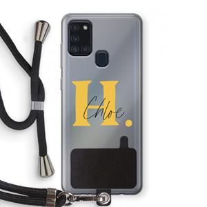 CaseCompany Amber Script: Samsung Galaxy A21s Transparant Hoesje met koord