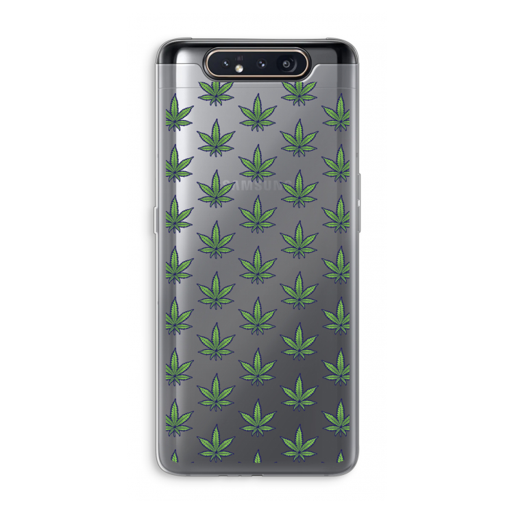 CaseCompany Weed: Samsung Galaxy A80 Transparant Hoesje