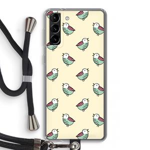 CaseCompany Vogeltjes: Samsung Galaxy S21 Plus Transparant Hoesje met koord