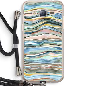 CaseCompany Watercolor Agate: Samsung Galaxy J3 (2016) Transparant Hoesje met koord