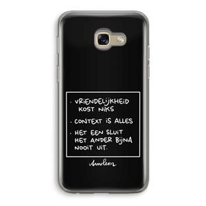 CaseCompany Mijn Motto's: Samsung Galaxy A5 (2017) Transparant Hoesje