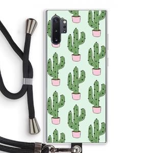 CaseCompany Cactus Lover: Samsung Galaxy Note 10 Plus Transparant Hoesje met koord