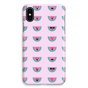 CaseCompany Smiley watermeloenprint: iPhone XS Max Volledig Geprint Hoesje