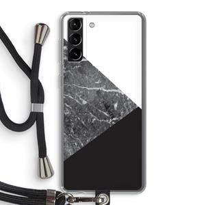 CaseCompany Combinatie marmer: Samsung Galaxy S21 Plus Transparant Hoesje met koord