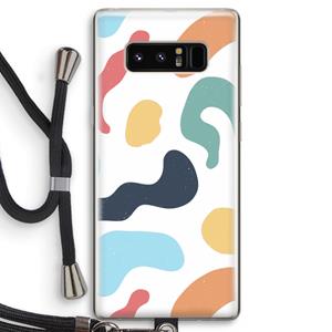 CaseCompany Memphis Shapes Blue: Samsung Galaxy Note 8 Transparant Hoesje met koord