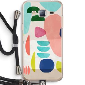 CaseCompany Bold Rounded Shapes: Samsung Galaxy J3 (2016) Transparant Hoesje met koord