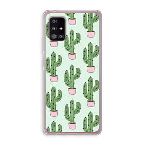 CaseCompany Cactus Lover: Samsung Galaxy A51 5G Transparant Hoesje