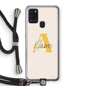 CaseCompany Amber Script: Samsung Galaxy A21s Transparant Hoesje met koord
