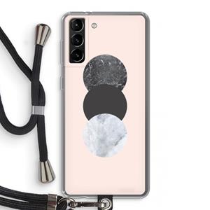 CaseCompany Marmeren cirkels: Samsung Galaxy S21 Plus Transparant Hoesje met koord