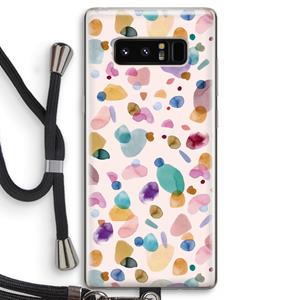 CaseCompany Terrazzo Memphis Pink: Samsung Galaxy Note 8 Transparant Hoesje met koord