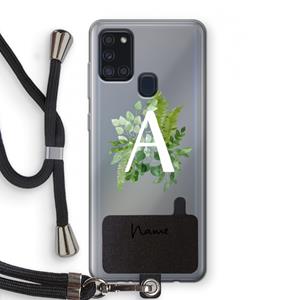 CaseCompany Green Brush: Samsung Galaxy A21s Transparant Hoesje met koord