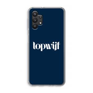 CaseCompany Topwijf Navy: Samsung Galaxy A32 5G Transparant Hoesje