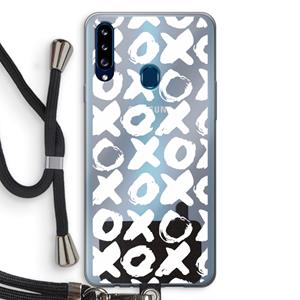 CaseCompany XOXO: Samsung Galaxy A20s Transparant Hoesje met koord