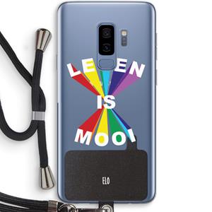 CaseCompany Het Leven Is Mooi: Samsung Galaxy S9 Plus Transparant Hoesje met koord
