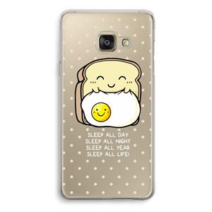 CaseCompany Sleep All Day: Samsung Galaxy A3 (2016) Transparant Hoesje