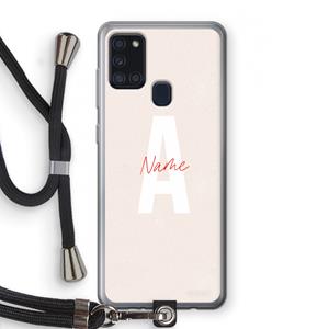 CaseCompany Strawberry Milkshake: Samsung Galaxy A21s Transparant Hoesje met koord
