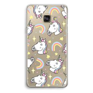 CaseCompany Rainbow Unicorn: Samsung Galaxy A3 (2016) Transparant Hoesje