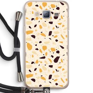 CaseCompany Terrazzo N°13: Samsung Galaxy J3 (2016) Transparant Hoesje met koord
