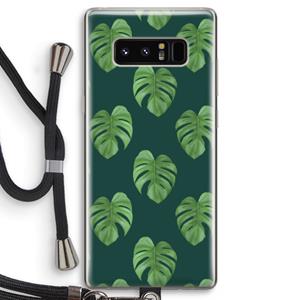 CaseCompany Monstera leaves: Samsung Galaxy Note 8 Transparant Hoesje met koord