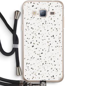 CaseCompany Terrazzo N°14: Samsung Galaxy J3 (2016) Transparant Hoesje met koord