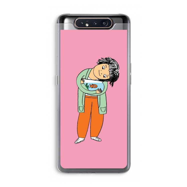 CaseCompany Visknuffel: Samsung Galaxy A80 Transparant Hoesje