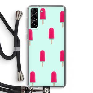 CaseCompany Waterijsje: Samsung Galaxy S21 Plus Transparant Hoesje met koord