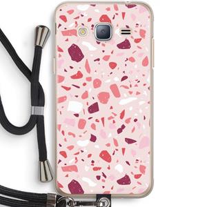 CaseCompany Terrazzo N°15: Samsung Galaxy J3 (2016) Transparant Hoesje met koord