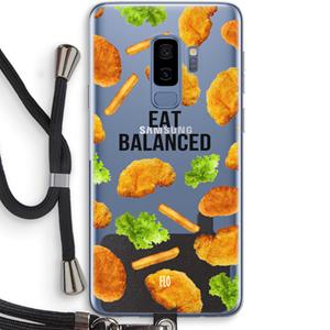 CaseCompany Eat Balanced: Samsung Galaxy S9 Plus Transparant Hoesje met koord