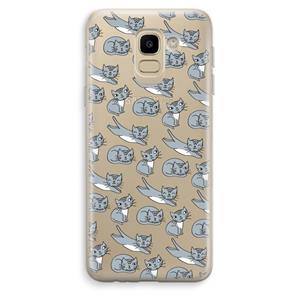 CaseCompany Poezen: Samsung Galaxy J6 (2018) Transparant Hoesje