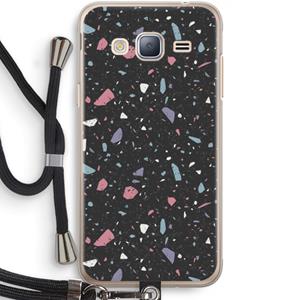 CaseCompany Terrazzo N°16: Samsung Galaxy J3 (2016) Transparant Hoesje met koord