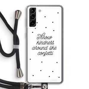 CaseCompany Confetti: Samsung Galaxy S21 Plus Transparant Hoesje met koord