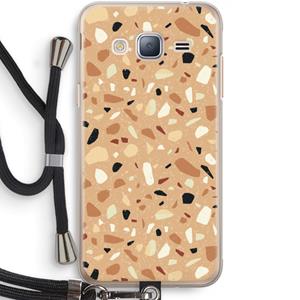 CaseCompany Terrazzo N°17: Samsung Galaxy J3 (2016) Transparant Hoesje met koord