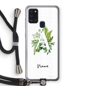 CaseCompany Green Brush: Samsung Galaxy A21s Transparant Hoesje met koord