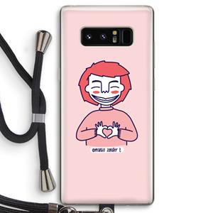 CaseCompany Hartje: Samsung Galaxy Note 8 Transparant Hoesje met koord