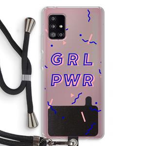 CaseCompany GRL PWR: Samsung Galaxy A51 5G Transparant Hoesje met koord