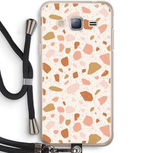 CaseCompany Terrazzo N°18: Samsung Galaxy J3 (2016) Transparant Hoesje met koord