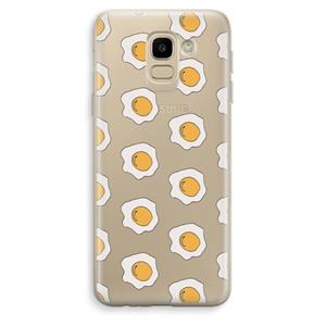 CaseCompany Bacon to my eggs #1: Samsung Galaxy J6 (2018) Transparant Hoesje