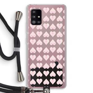 CaseCompany Ass 'n Titties: Samsung Galaxy A51 5G Transparant Hoesje met koord