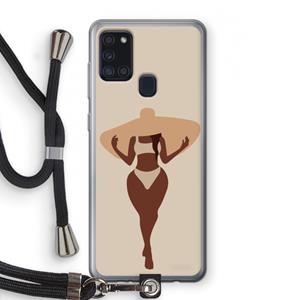 CaseCompany Let's get salty: Samsung Galaxy A21s Transparant Hoesje met koord